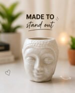 Abstract Face Ceramic Planter Pot | Modern Art Decorative Flower Pot for Indoor Plants, Succulents & Home Decor - Image 3