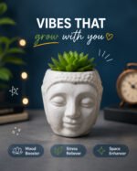 Abstract Face Ceramic Planter Pot | Modern Art Decorative Flower Pot for Indoor Plants, Succulents & Home Decor - Image 4